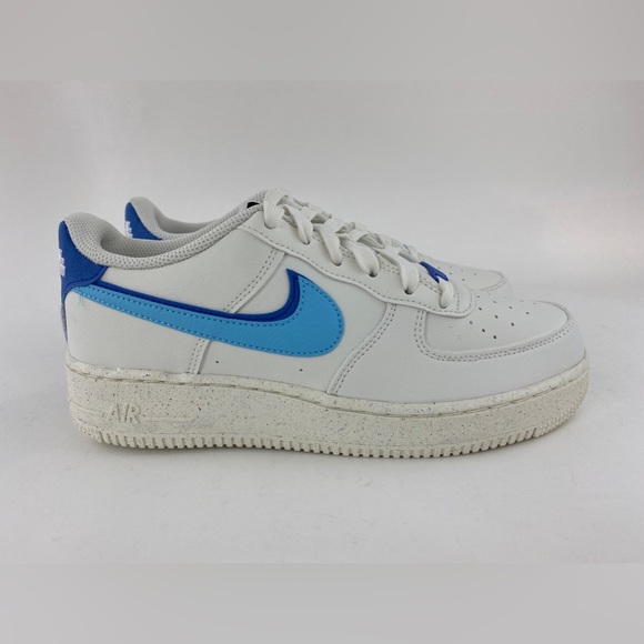 Nike Air Force 1 LV8 White Blue Youth 7Y GS Sneakers Double Swoosh DQ0359 100 - Picture 7 of 12